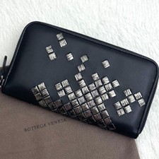 Level Bottega BOTTEGA VENETA Round Long Wallet Black