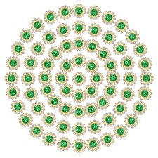 12mm Sunflower Diamond Sew on Rhinestones 150 Pcs for Bedazzling Light Green