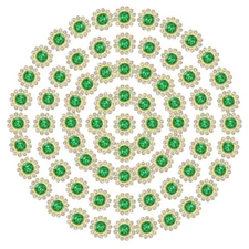 12mm Sunflower Diamond Sew on Rhinestones 150 Pcs for Bedazzling Light Green