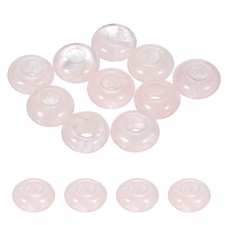 10Pcs Large Hole Loose Stone Beads Charm 10mm Rondelle Beads Rose Quartz