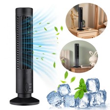 USB LED Tower Fan Bladeless Cooling Fan 2 Gear Speed Stand Up Tower Fan Portable