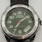 Vintage Timex Expedition Perpetual Calendar Green Dial Watch Indiglo New Battery