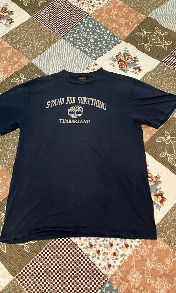 Camiseta manga curta Timberland azul marinho desbotada muito rara vintage M - Imagem 4 de 4