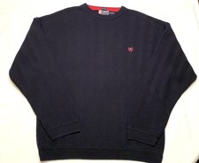 Men  s Hand Framed Chaps Ralph Lauren XXL Dark Blue/ Black Knitted Sweater VTG