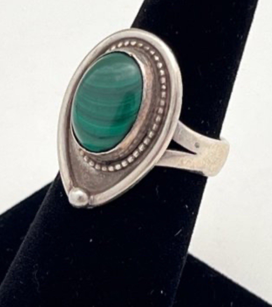 sterling Stirling silver split shank Ring With ov… - image 5