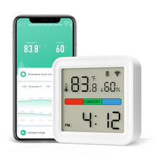 Smart Thermometer Hygrometer, WiFi Bluetooth Indoor Temperature Humidity Senso