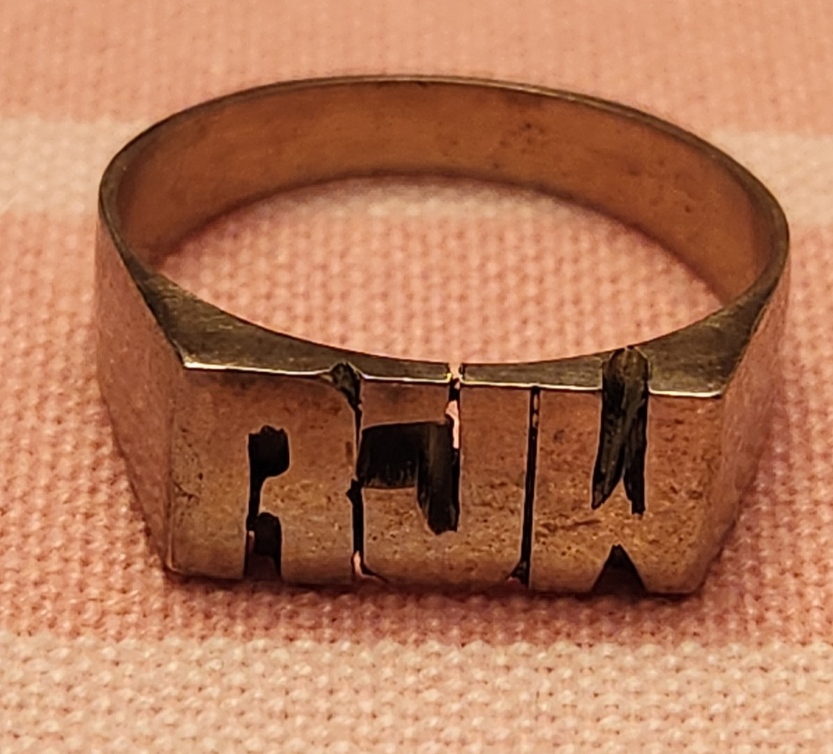 RJW Monogram Initials Ring 925 Silver Mexico - image 1