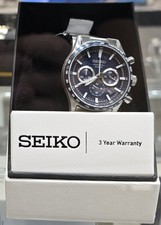 Seiko Sports Chronograph Stainless Steel Blue...