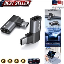 USB C Angled Male to Female Adapter Pair  100W Charging  40Gbps Data Transfer