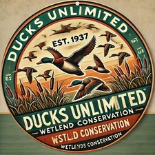Tin Metal Signs Wetland Protection Ducks Unlimited - 8x8 Inch Holiday Metal W