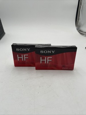 2 Tapes Sony HF 90 Audio Cassette Tapes High Fidelity C-90HFR NEW Sealed