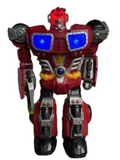 Hap-P-Kids Walking Red Robot Turbo Fighter 15 Transformer Toy 2012 Light Up