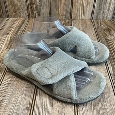 Vionic Relax Women's Gray Comfort Plush Crossband Slippers Size 10
