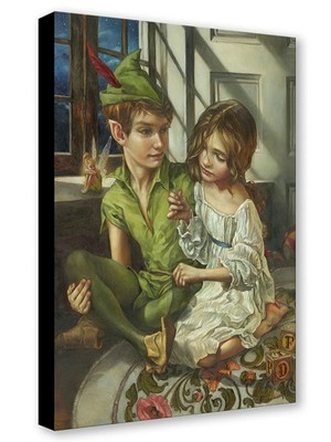 Peter Pan Disney Art Heather Edwards Sewn to His Shadow Ltd Ed Canvas NEW