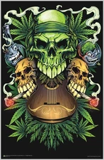 Marijuana Skulls by FlyLand Designs Mini Poster - 11.5 x 17.5 in. Laminated