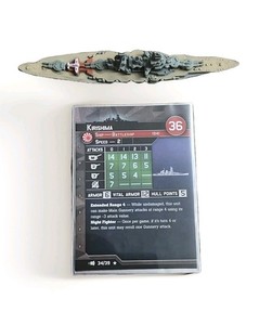 Kirishima Axis & Allies War at Sea Miniatures 34/39 Set V Fleet Command W Card