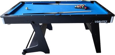 6 Fuß Klappbarer Billardtisch Billard Set Tragbar Heimspiel mit Queues Bälle