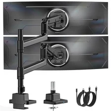 monTEK 17-57 Inch Dual Ultrawide Monitor Arm for Up to 59.4lbs Screen, Alumin...