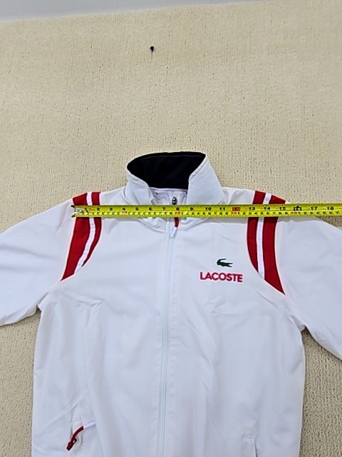 LACOSTE トラックジャケットS Lacoste Men's White Red Track Jacket Size S Zipper Athletic | eBay