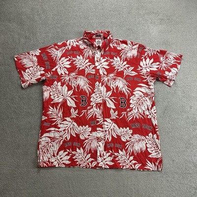 HAWAII Hemd Hawaiishirt Floral 2XL MLB RED SOX Rockabilly Hawaiianer 27113 Rot