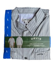 Orvis Men  s Long Sleeve UPF 30 Quick Dry Back Mesh Vent Fishing Shirt Gray SZ L