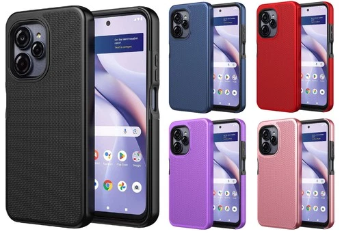 For BLU View Speed Ultra 5G B1660V ​Texturized Dotted Hybrid Case Phone Cover