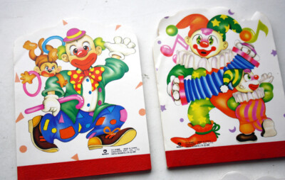 4X VINTAGE 1990 HAPPY CLOWN MINI NOTEBOOK MEMO RETRO STATIONERY