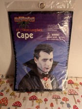 Vintage 45 inch Adult Vampire Cape Halloween Costume One Size Black Sealed