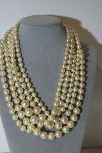 J. CREW Faux White Pearl Beaded Multi 
