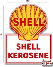(shell #16) 19" SHELL kerosene pump LUBSTER DECAL GAS OIL SIGN WALL STICKER