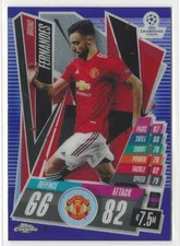 2020-21 Topps Chrome Match Attax Bruno Fernandes Purple Refractor #/299 Man U