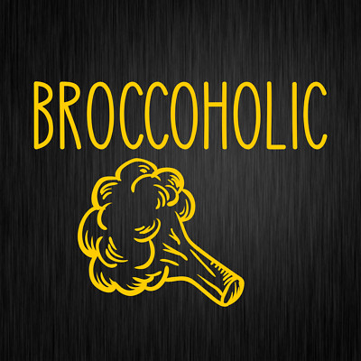 Broccoholic Broccoli Vegan Veggie Food Yellow Car Vinyl Decal Sticker