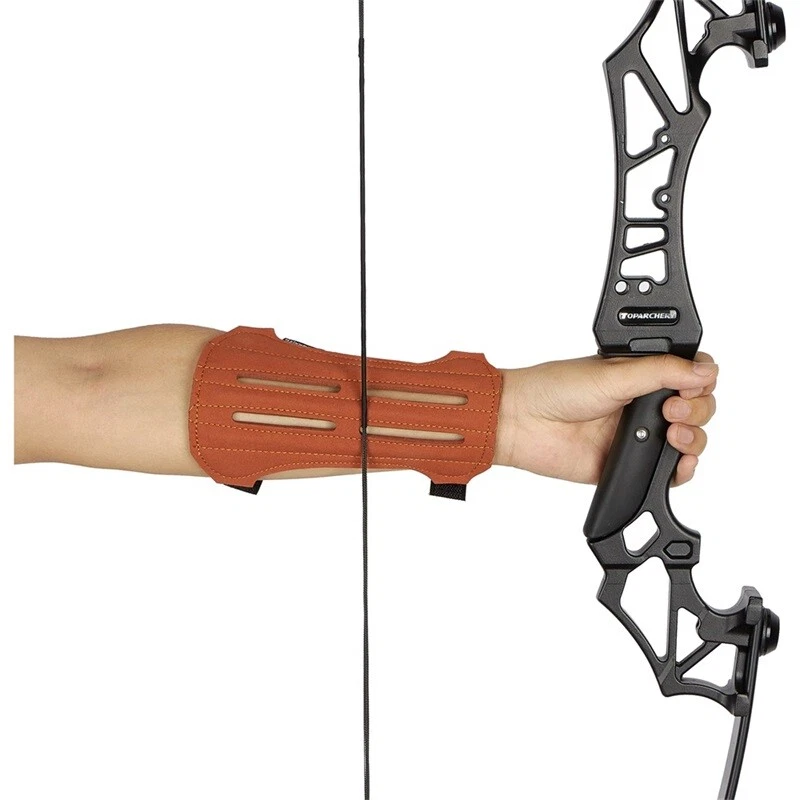 Archery Arm Guard & 3 Finger Gloves Set for Recurve Bow Traditional Bow Hunting - Image 2 of 4