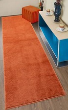 Rug Hallway Kitchen Carpet Runner Solid Orange Soft Touch Custom Length