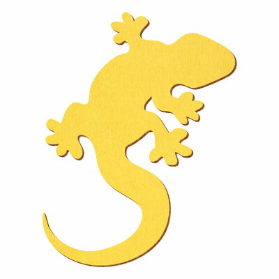 Gelber Holz Gecko - Deko Zuschnitte Größenauswahl