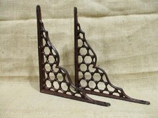 2 Cast Iron Large Antique Style Brackets Garden Braces Shelf Bracket Corbels