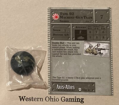 Axis & Allies Miniatures Base Set Type 92 Machine-Gun Team #47/48 NEW A&A Minis