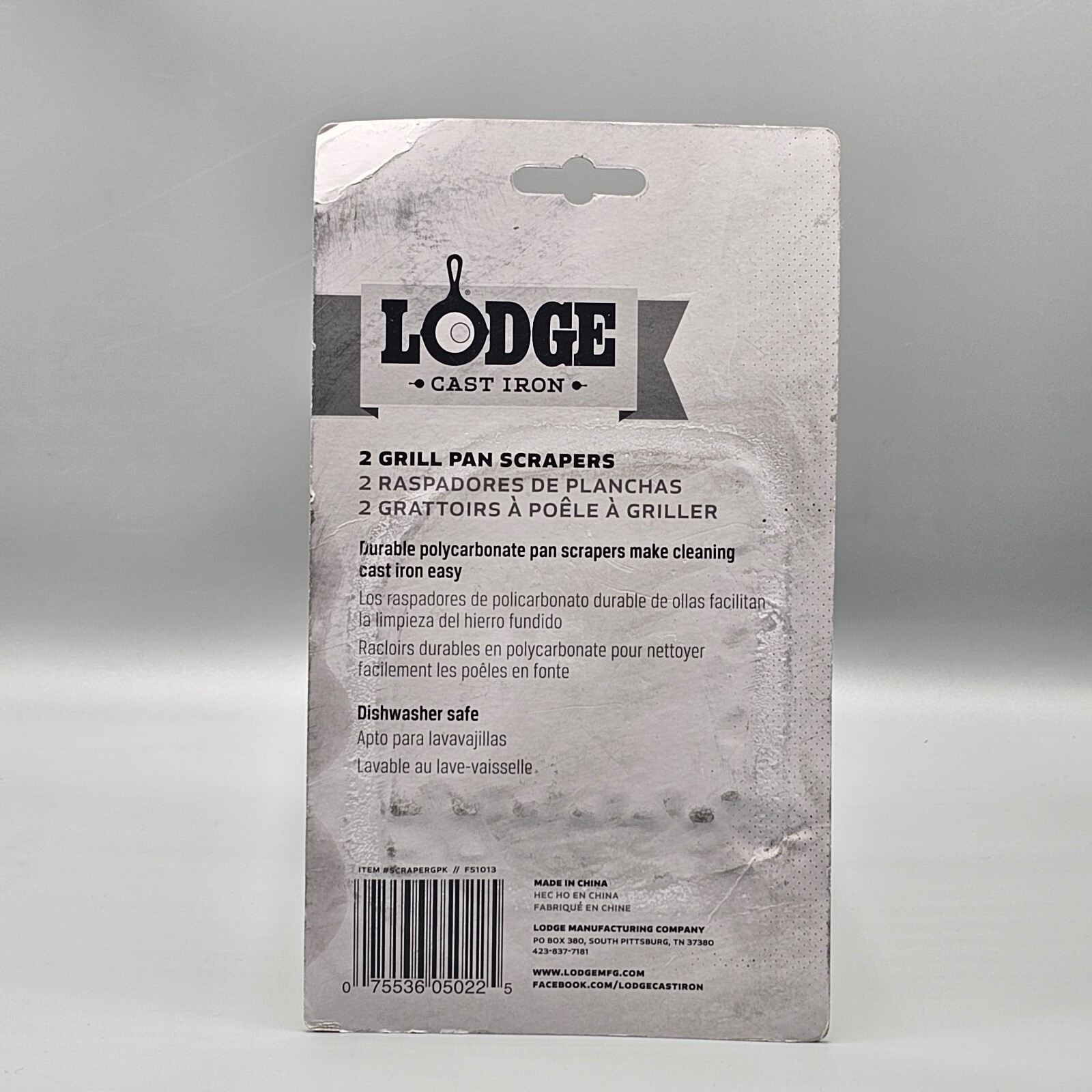 Lodge Cast Iron Grill Grate Scrapers 2 Handheld Polycarbonate Scrapers