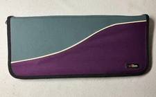 ArtBin Hook & Needle Folio, zippered pouch for knitters/crocheters, purple, blue