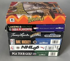 Lot of 6 Sega Genesis Sports Theme Games   Tested/Working   w/ Boxes  Manuals