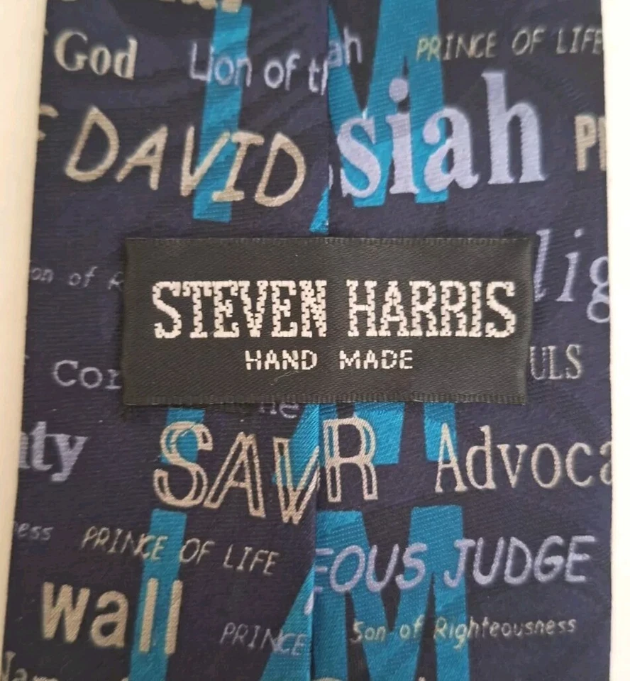 Titles Of Jesus Christian Apparel Corbata Religiosa Steve Harris Para Hombre Azul Marino Foto 4 de 4