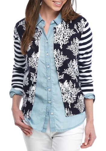 Crown \u0026 Ivy Novel Navy/White Printed 