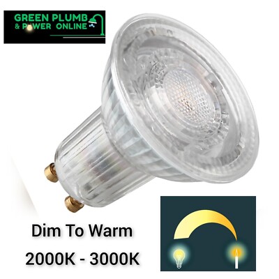 Kosnic GU10 LED Lampe 5,5 Watt Dim To Warm 3000K-2000K Retrofit Warmweiß