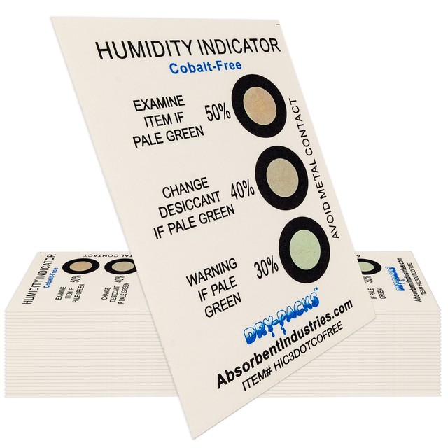 3 Dot Humidity Indicator Card Moisture Detection Color Cobalt Free 30