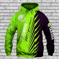 Hoodie 3D Teem Motobike All Over Printed For Gift Full Size Yamaha Green New