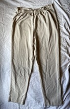 Alfred Dunner Womens Petite Pants Size 10 Tan Elastic Waistband Pockets