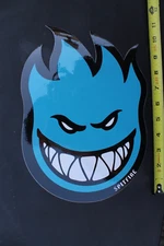 SPITFIRE Skateboard Wheels Blue Black Flame Face Large OG Skateboarding STICKER