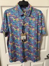 Chubbies The Tropical Bunch Performance Polo Shirt Size S .