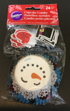 Wilton Snowman Theme Cupcake Baking Cup Liners and Picks Set 24 Pack NIP