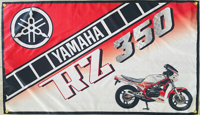 Yamaha RZ 350 3x5ft FLAG BANNER MAN CAVE GARAGE Wall Decor 1983 1984 ...